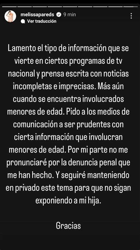 Melissa Paredes Enfrentada Con Ale Venturo Le Lanzó Indirecta Por Conflicto Con El Padre De Su