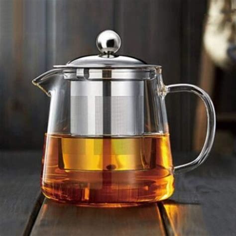 Heat Resistant Glass Teapot Stainless Steel Tea Pot Flower Teapot Thickened Filter Liner