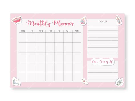 Premium Vector | Monthly planner calendar template.