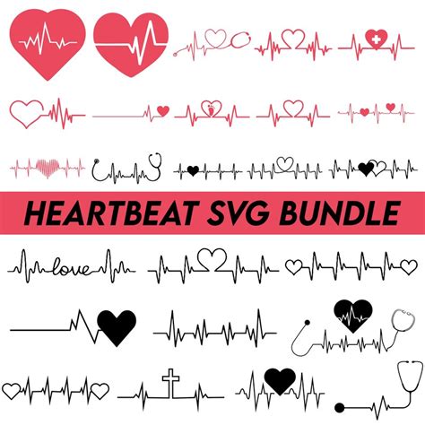 Heart Beat Svg Bundle Ekg Svg Heart Beat Svg Heartbeat Svg Etsy