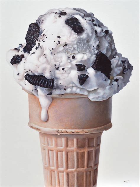 Small Cookies And Cream Ice Cream Cone Painting By Kim Testone