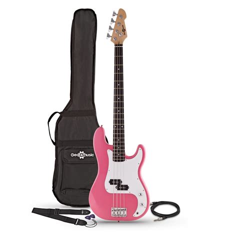 La Bass Guitar By Gear4music Pink At Gear4music