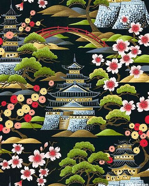 Equilter Pagoda Retreat Black Japanese Art Prints Japanese Quilt