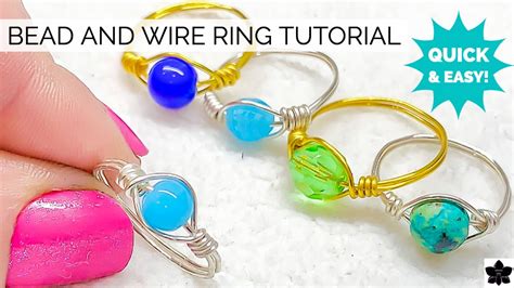 Quick And Easy Bead And Wire Diy Ring Tutorial Beebeecraft Youtube