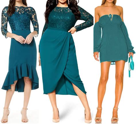 What Color Shoes To Wear With A Teal Dress 8 Teal Dress Outfit Ideas