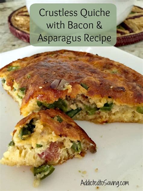 Crustless Quiche with Bacon & Asparagus Recipe - AddictedToSaving.com