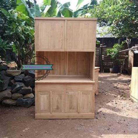 Jual Lemari Dapur Kayu Jati Tua Rak Tempat Piring Gelas Model