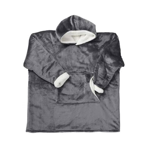 Sweat Capuche Int Rieur Sherpa Gris Maxxidiscount