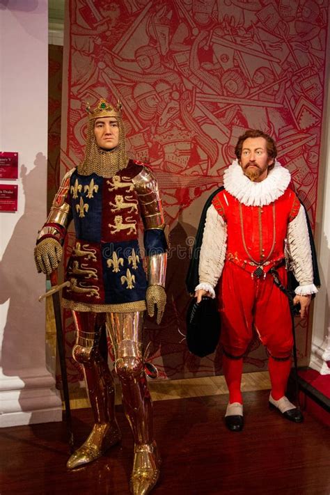 Wax Statues Of King Henry V And Sir Francis Drake At Madame Tussaud