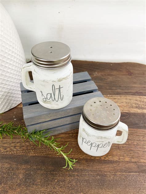 Farmhouse Mason Jar Salt And Pepper Shakers Etsy