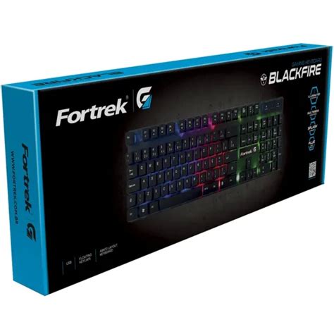 Teclado Gamer Multim Dia Blackfire Preto Fortrek Eletr Nica Gj