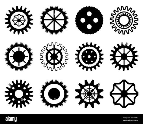 Collection Of Part Engineering Machine Gear Wheel Icon Element