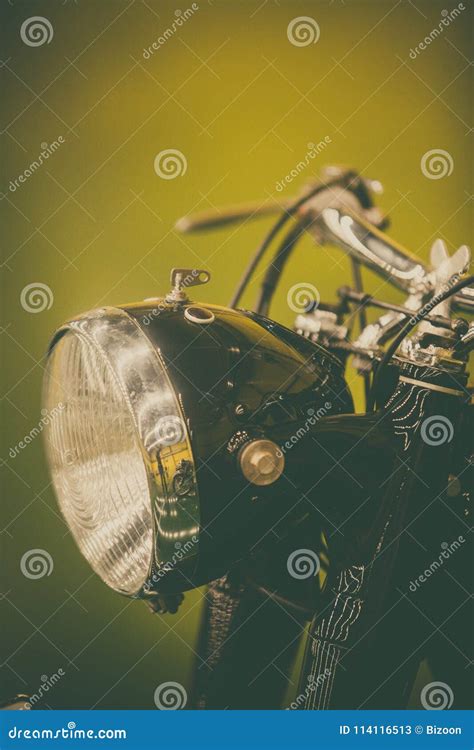 Vintage Motorcycle Headlight Stock Image Image Of Metallic Antique