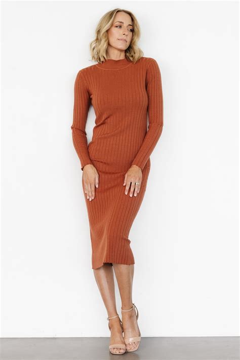 Jill Ribbed Midi Dress Spice Baltic Born