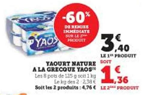 Promo Yaourt Nature La Grecque Yaos Chez Hyper U Icatalogue Fr