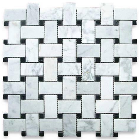 Buy Stone Center Online Carrara White Marble 1x2 Basketweave Mosaic