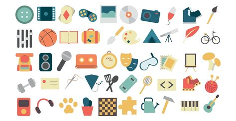 Various Hobbies And Professions Icons Collection Vector