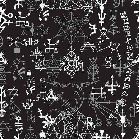 Seamless pattern with mysterious symbols of sacred geometry 46447469 Vector Art at Vecteezy