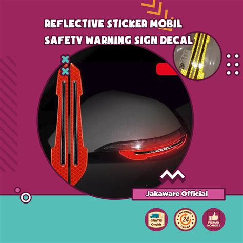 Jual REFLECTIVE STICKER MOBIL SAFETY WARNING SIGN DECAL 2 PCS REFLEKTOR