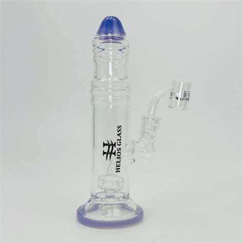 Helios Glass Waterpipe 8 Inches Crayon With Showerhead Perc And