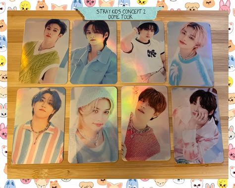 Stray Kids Dome Tour Concept Holographic Handmade Set 2 Photocards Bias ...