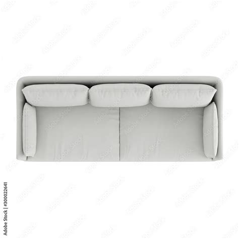 White Cloth Sofa Top View On An Isolated Background 3d Rendering Stock