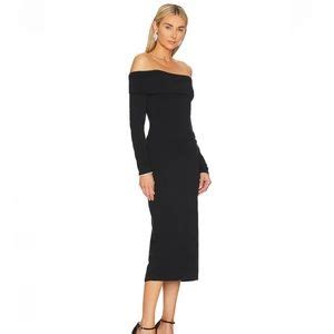 Bobi Dresses Revolve Bobi Off The Shoulder Midi Dress Black Poshmark