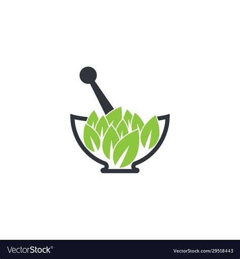 Herbal medicine logo template icon Royalty Free Vector Image