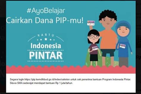 Cara Cek Penerima BLT Program Indonesia Pintar PIP 2021 Melalui Pip