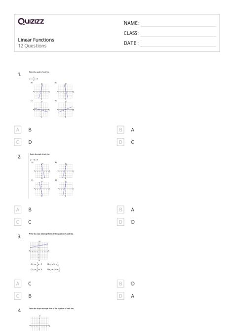 50 Linear Functions Worksheets On Quizizz Free And Printable