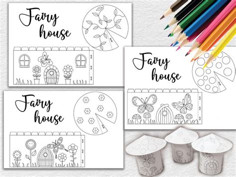 Fairy Paper Houses Template Printable Craft Sheets Activity Sheets