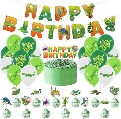 Phiamoly Reptile Birthday Party Decorations Kit Reptile