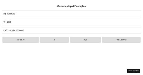 React Native Currency Input Examples Codesandbox