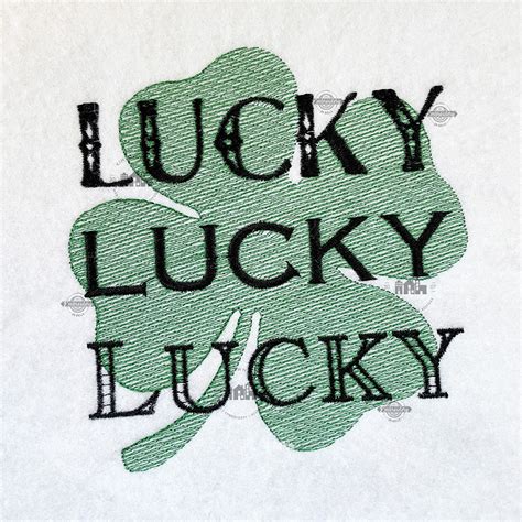 Triple Lucky Shamrock Clover Saint Paddys Day Machine Embroidery