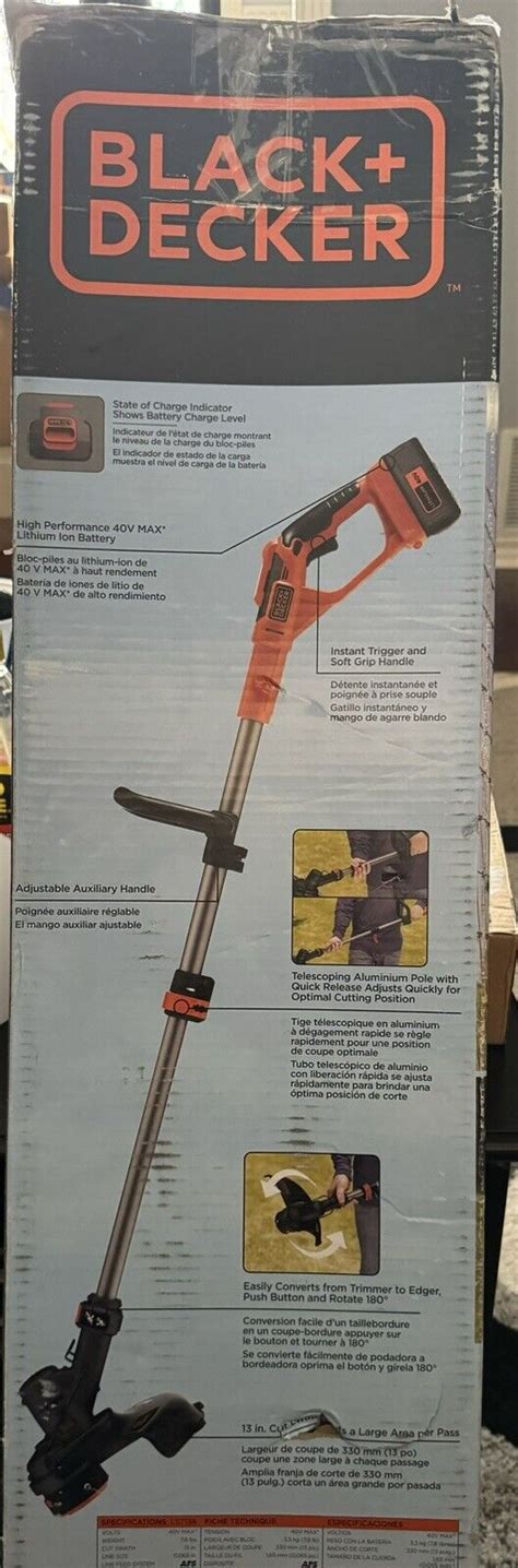 Blackdecker 40v Max 13 In 2in1 Cordless String Trimmeredger Tool Only Ebay