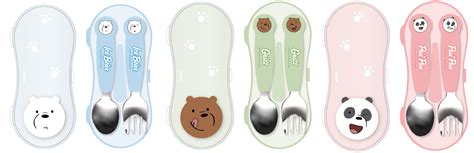 We Bare Bears Collection Flatware Set Spoon Fork Miniso Bahrain