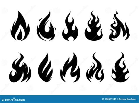 Vector Flames stock vector. Illustration of shape, warm - 100561345