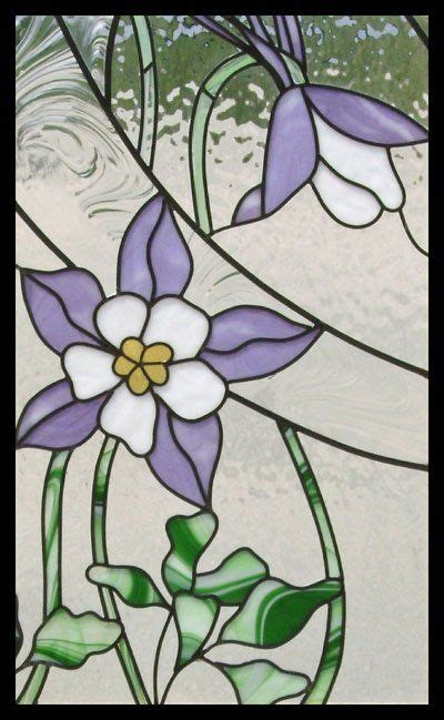 Columbine Standing Screen Stained Glass Door Stained Glass Flowers