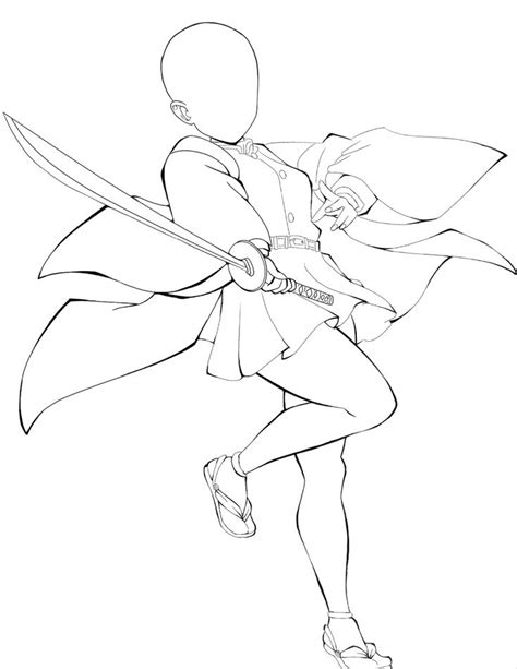 Kny Base Demon Slayer Poses Drawing Drawing Base Creative Drawing