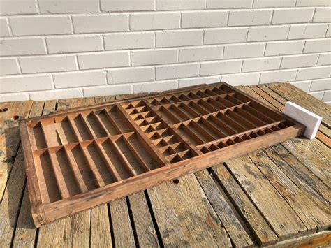 Large Vintage Wooden Printers Tray No Handle 71 Slots 32 By 17 Etsy