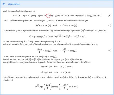 Mathefragen De Wie Lautet Das Richtige Cos Additionstheorem