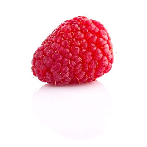 Premium Photo One Ripe Raspberry Isolated On White Backdrop