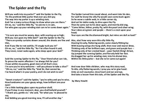 The Genre Of The Spider And The Fly Falls Under Poetry Poetry For