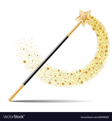 Magic wand with gold star Royalty Free Vector Image