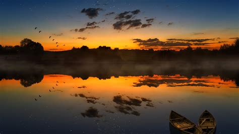 Danau Matahari Terbenam Perahu Foto Gratis Di Pixabay Pixabay