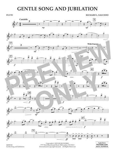 Gentle Song And Jubilation Flute By Richard L Saucedo Sheet Music