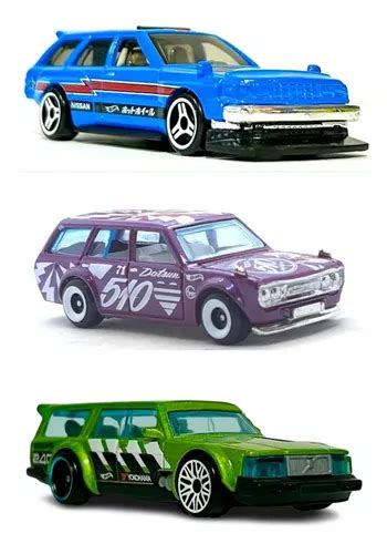 Lote Drift Wagons Hot Wheels C 3 Miniaturas 1 64 No Blister Parcelamento Sem Juros