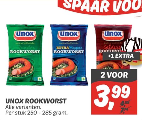 Unox Rookworst Aanbieding Bij Dekamarkt