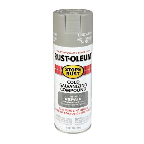 Rust Oleum Stops Rust Flatmatte Gray Cold Galvanizing Compound Spray