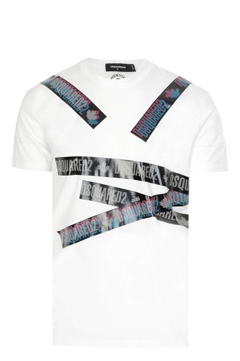 Dsquared2 Dsquared2 Tape Logo T Shirt Clothing From Circle Fashion Uk